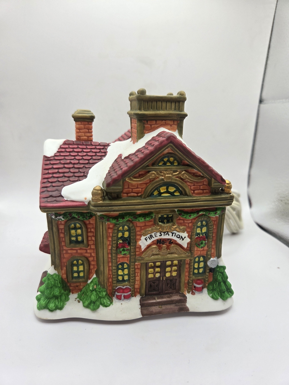 Holiday Time Electric Simmering Diffuser Fire Station Wall Plug-in Stonewear